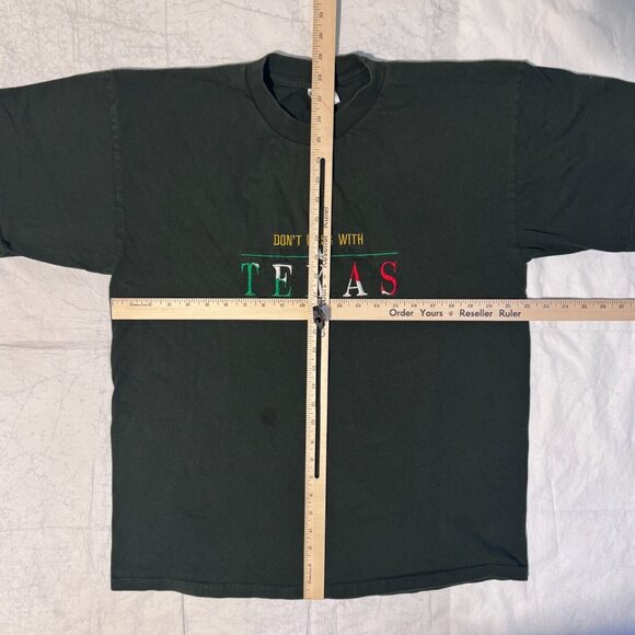 Dont Mess With Texas Embroidered Forest Green Y2K Tshirt - XL - Picture 5 of 5